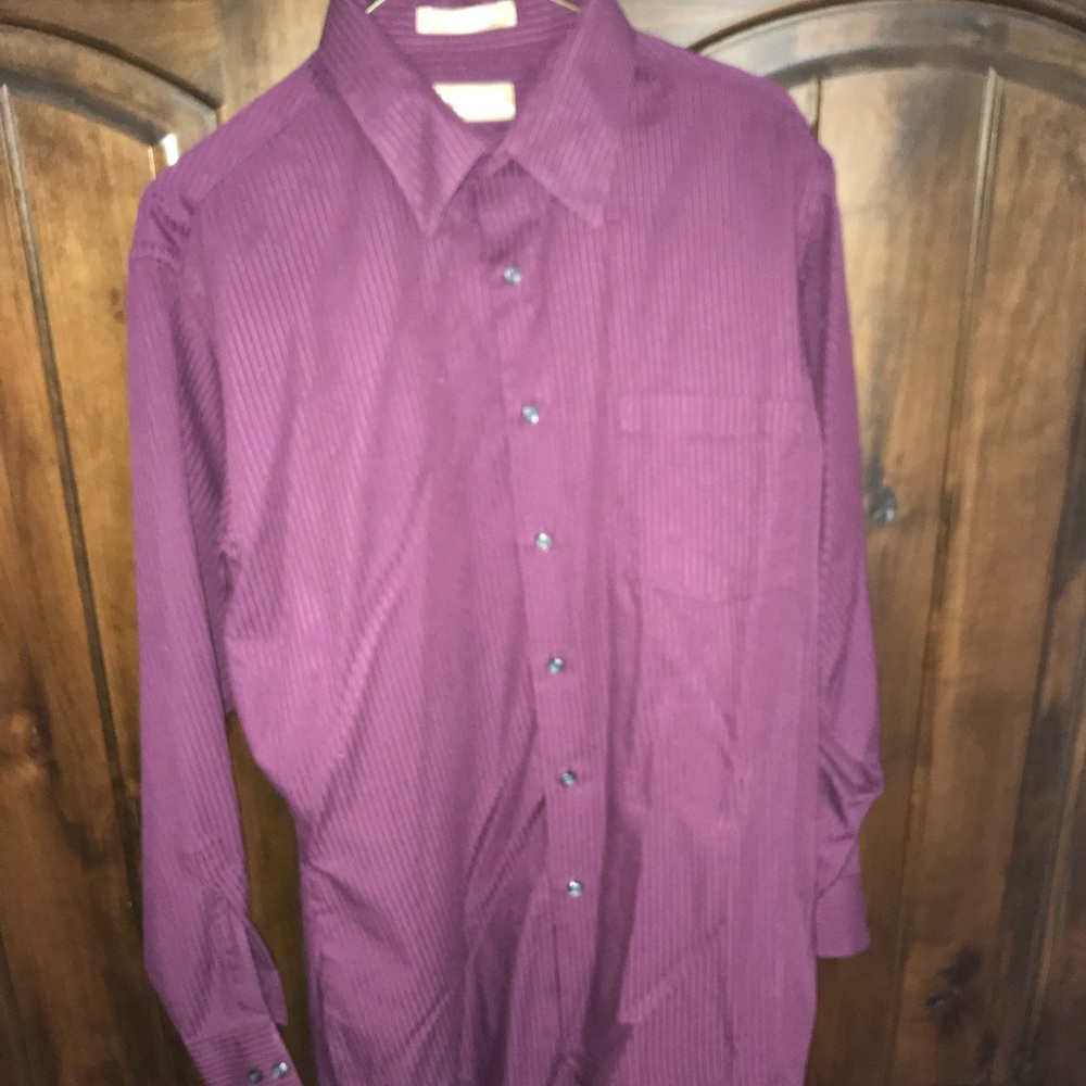 Men’s Maroon Striped Button Down